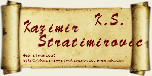 Kazimir Stratimirović vizit kartica